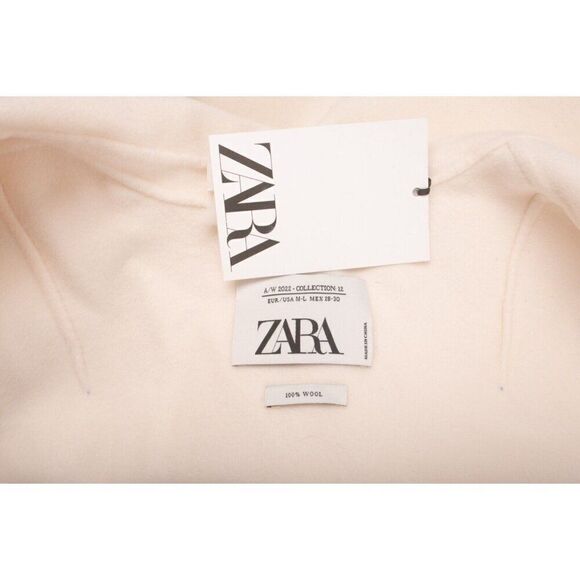 Zara Womens A/W 2022 Ivory Wool Coat Mid Length Open front US M L 6153/902 NWT - Picture 7 of 7